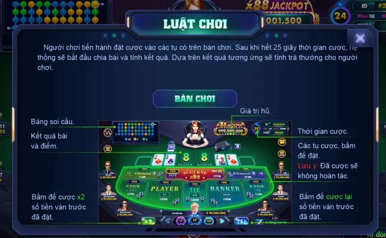 Nổ Hũ Baccarat Lucky 88 Tại VaoBet Mang Về Vận May Tài Lộc