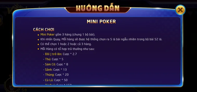 Table Game Mini Poker Tại VaoBet Hành Trình May Mắn Đầy Cảm Hứng