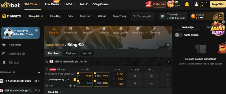 Thể Thao T Sports Tại VaoBet Sân Chơi Cá Cược Đẳng Cấp Với Tỷ Lệ Ăn Thưởng Khủng